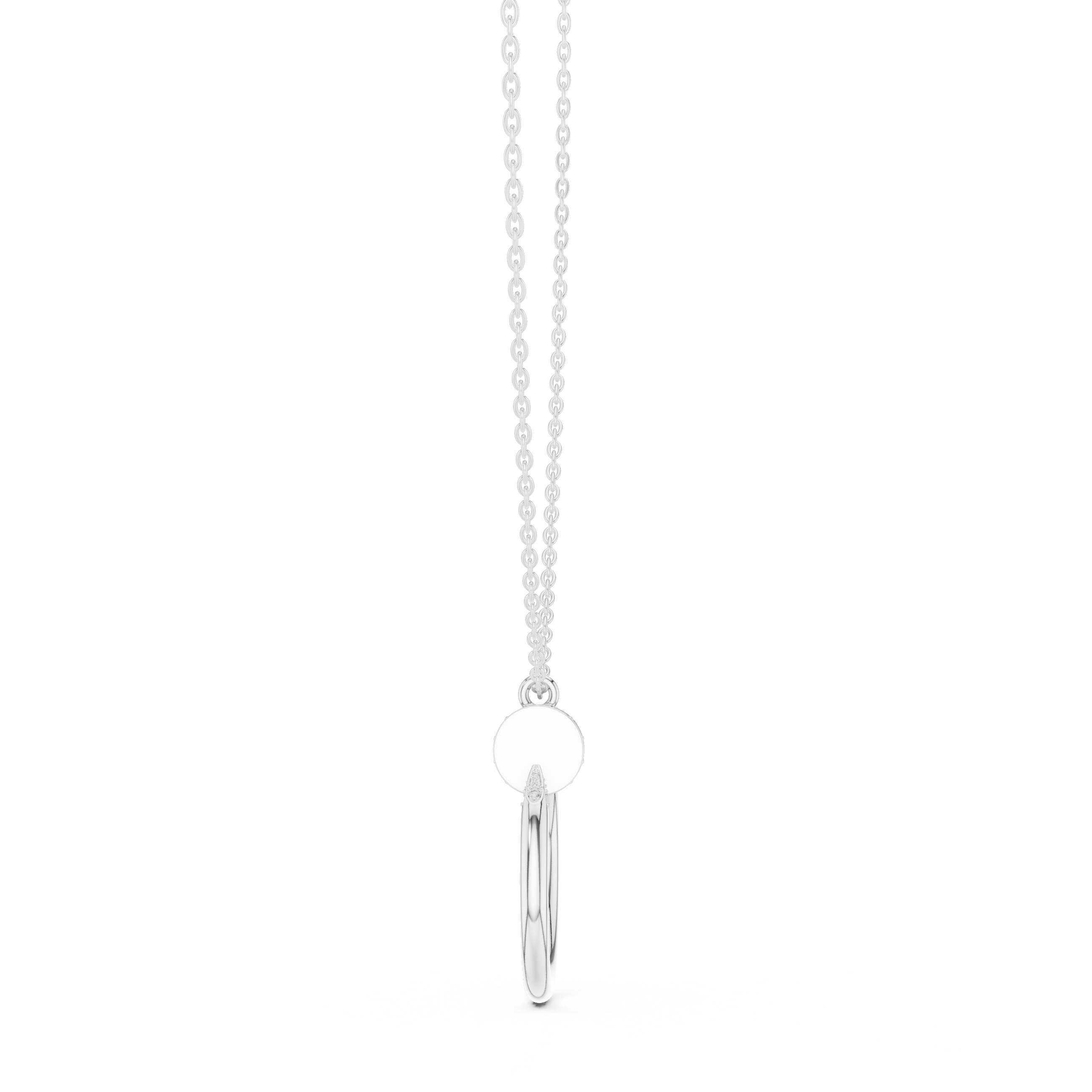 Orbit Hoop Pendant Necklace – side profile