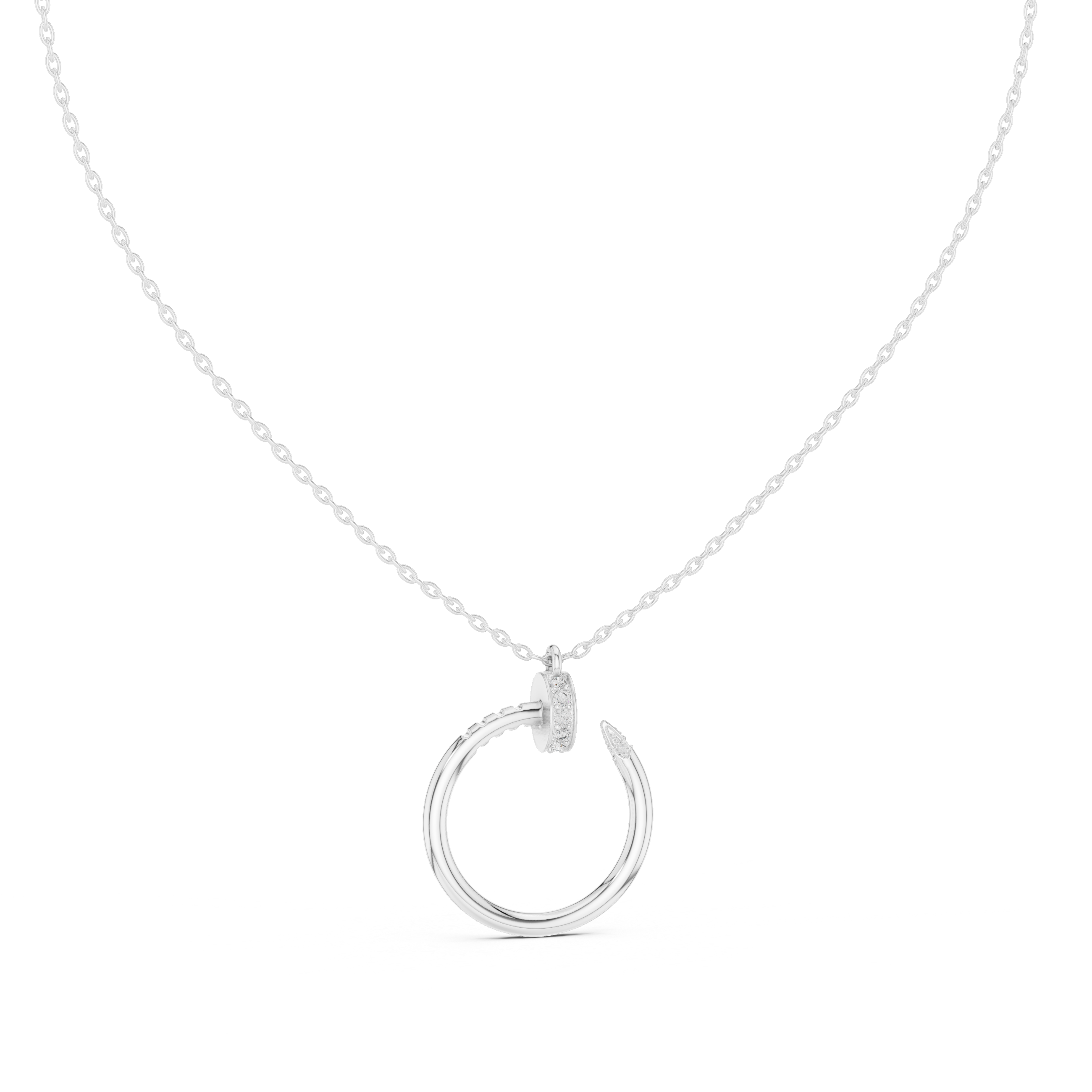Orbit Hoop Pendant Necklace – front view with extender