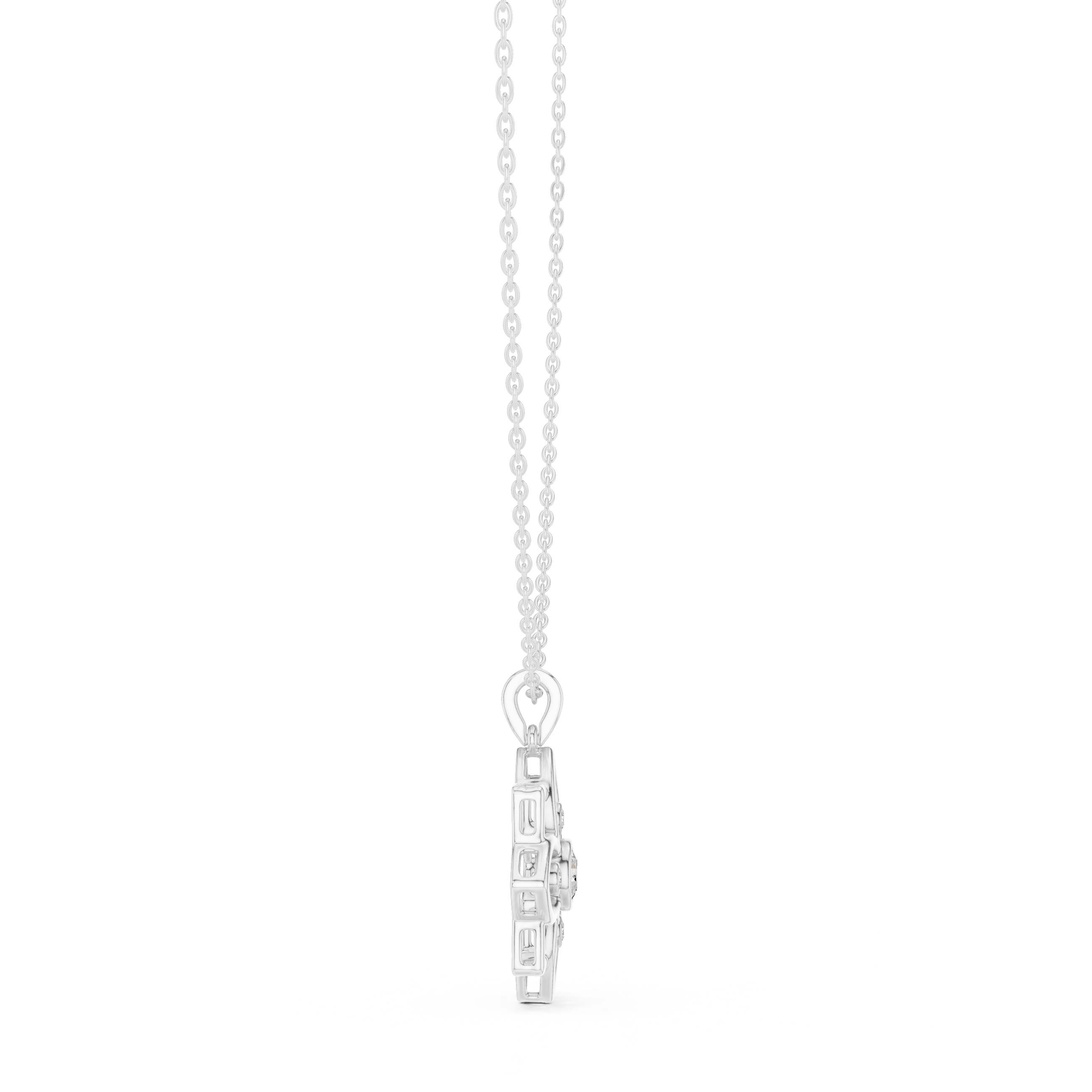 Bloom Petal Pendant Necklace – 925 Silver (CZ)