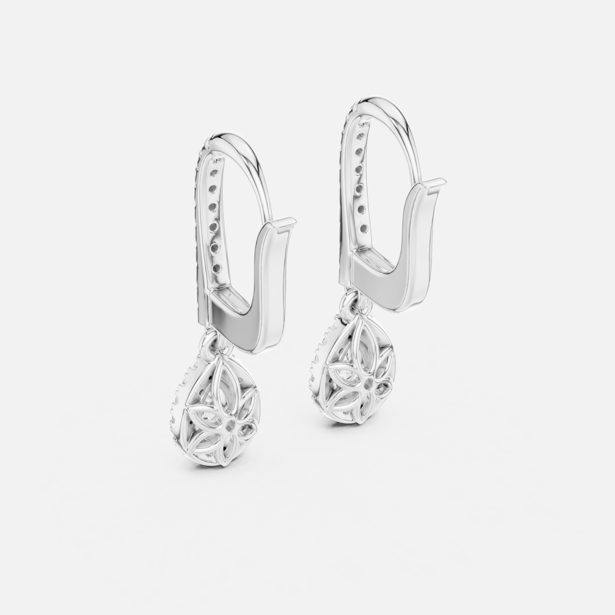 Elara Pear Halo Drop Earrings (S925)
