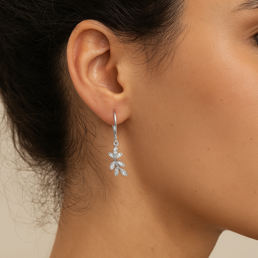 Leaf Branch Drop Earrings