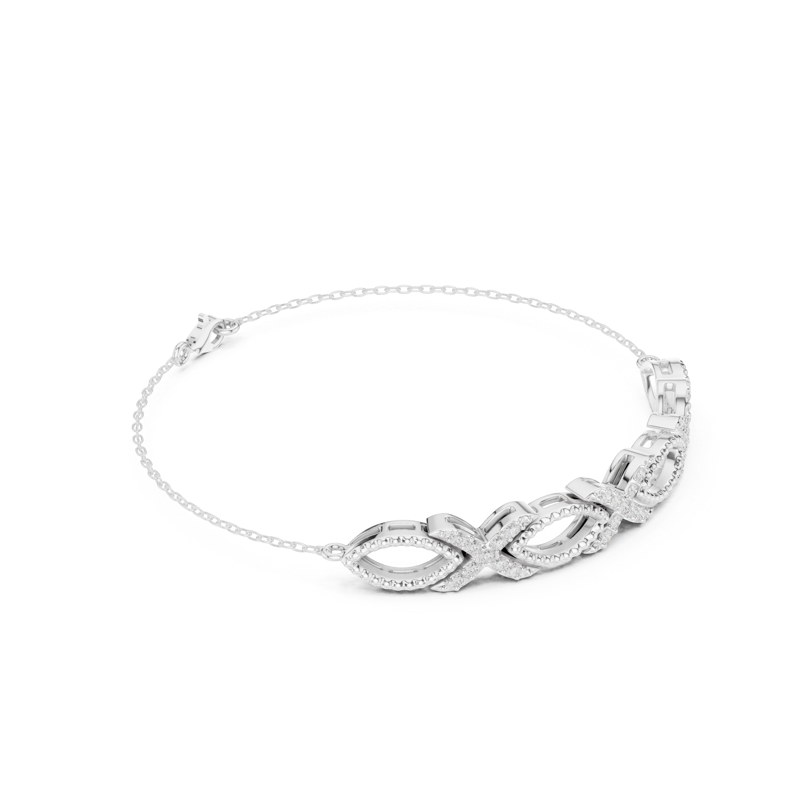 X-Weave Pave Bracelet – 925 Silver (CZ)