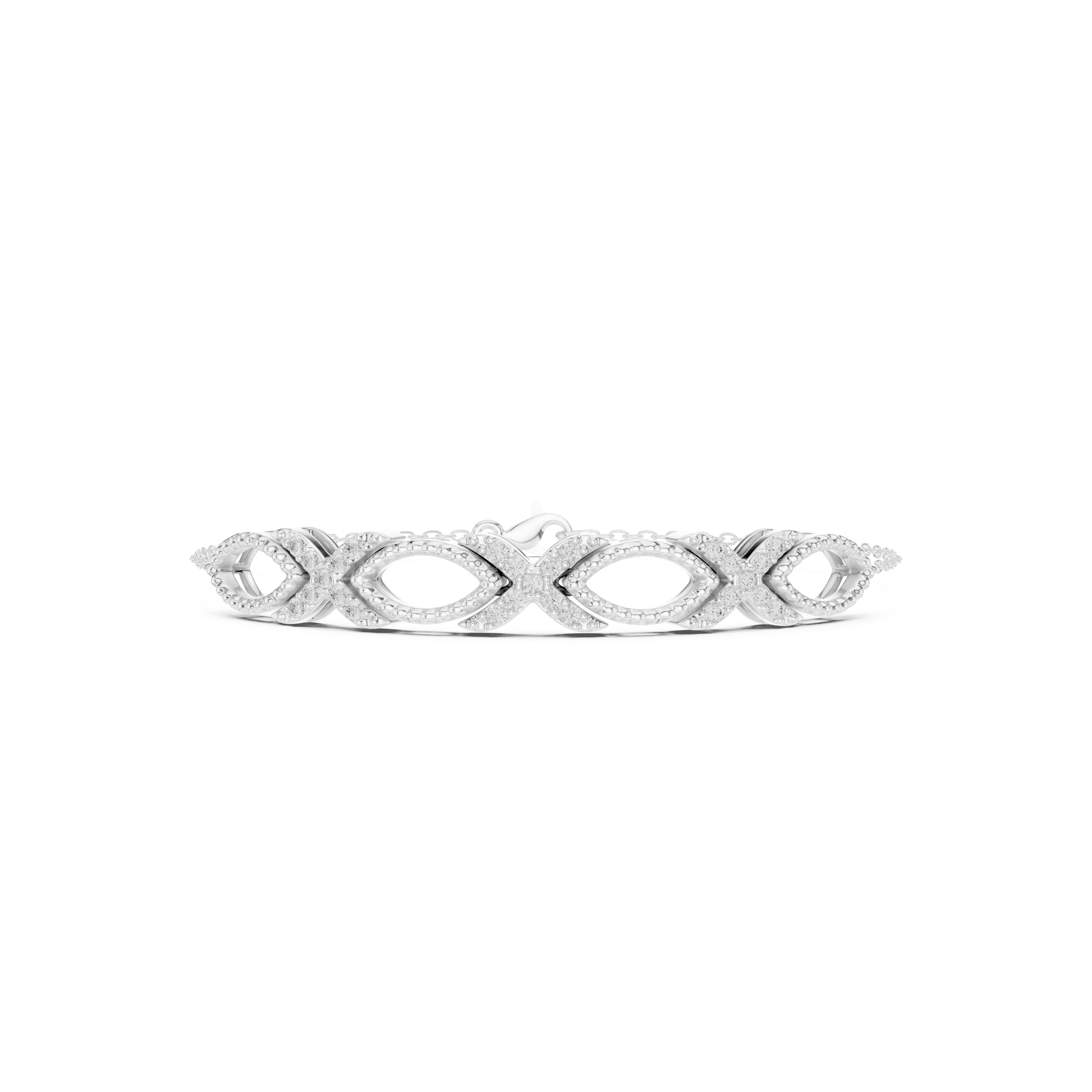 X-Weave Pave Bracelet – 925 Silver (CZ)